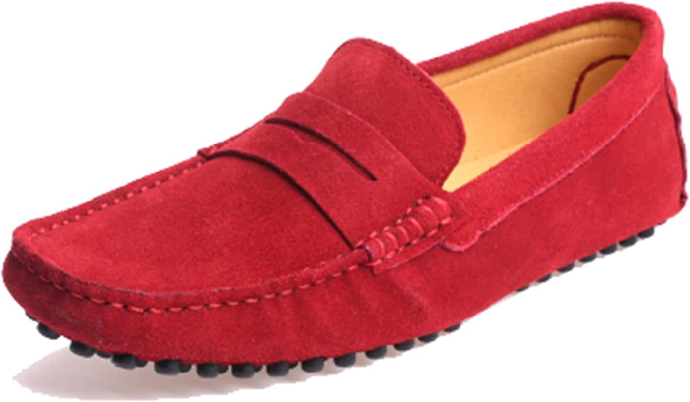 

Мужские повседневные мокасины из замши, кожаные лоферы и лодочные туфли Litnermia, красный