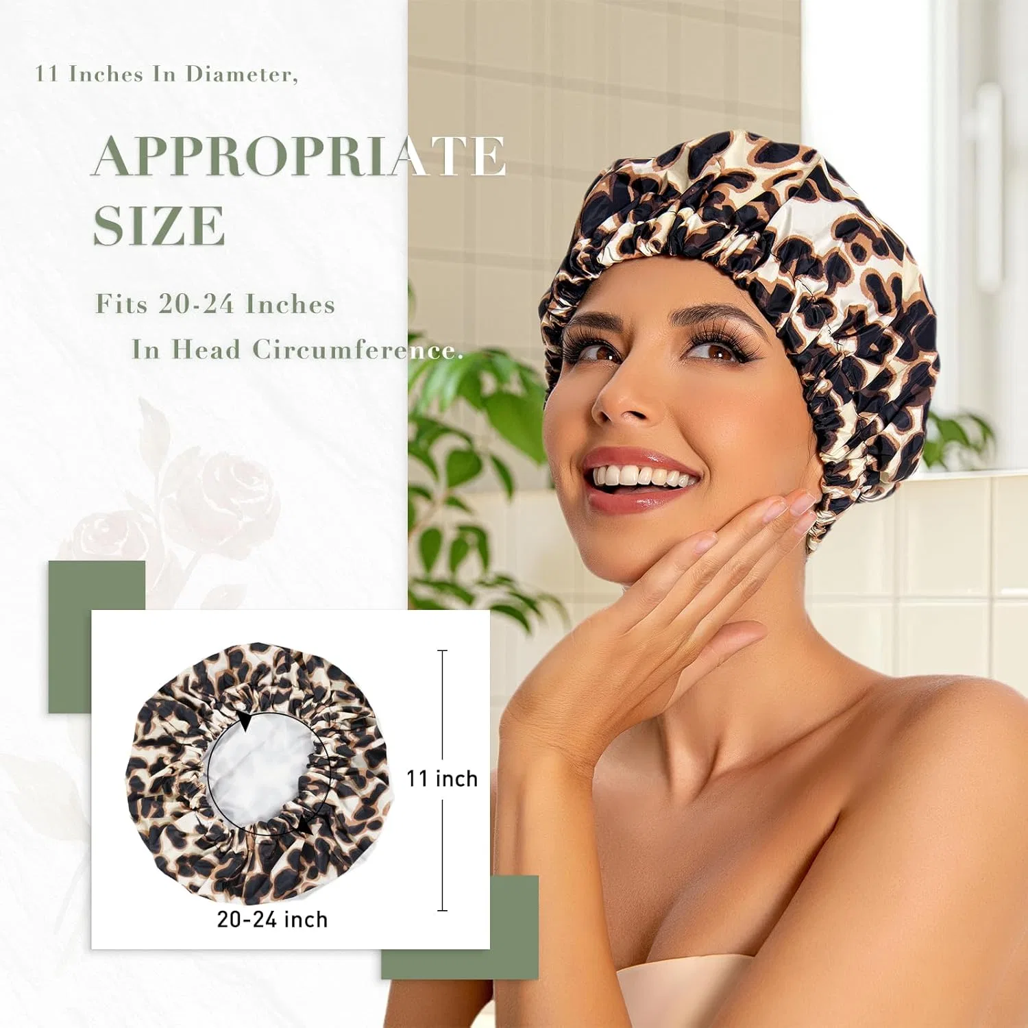 Многоразовая шапочка для душа, Edoneery, Leopard — фото 2