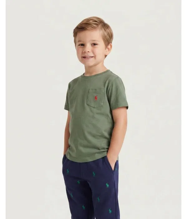 Детская футболка с круглым вырезом Polo Ralph Lauren, зеленый