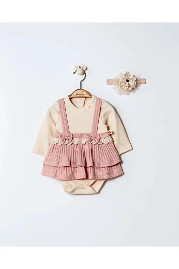 Детский комплект для девочек с принтом Miniborn, Pink — фото 3