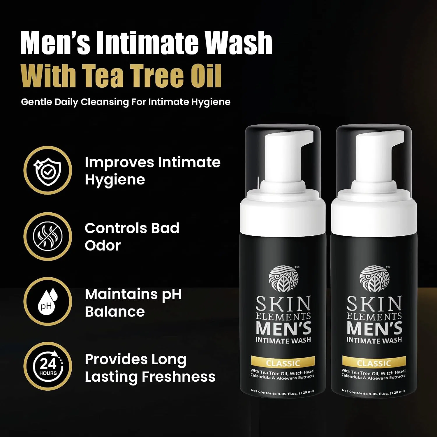Пенка для душа Tea Tree Oil Skin Elements, 2 шт. по 120 мл, Синий — фото 2