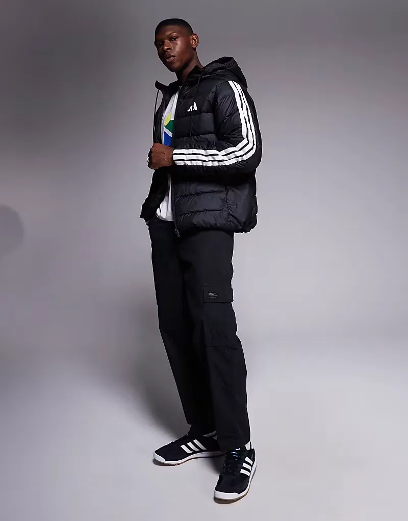 Пуховая куртка с тремя полосками Adidas Originals, черный — фото 3