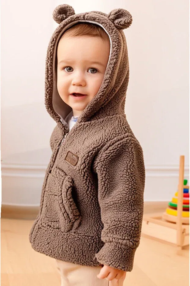 Детское зимнее пальто для мальчиков на молнии Babymod, Brown — фото 3