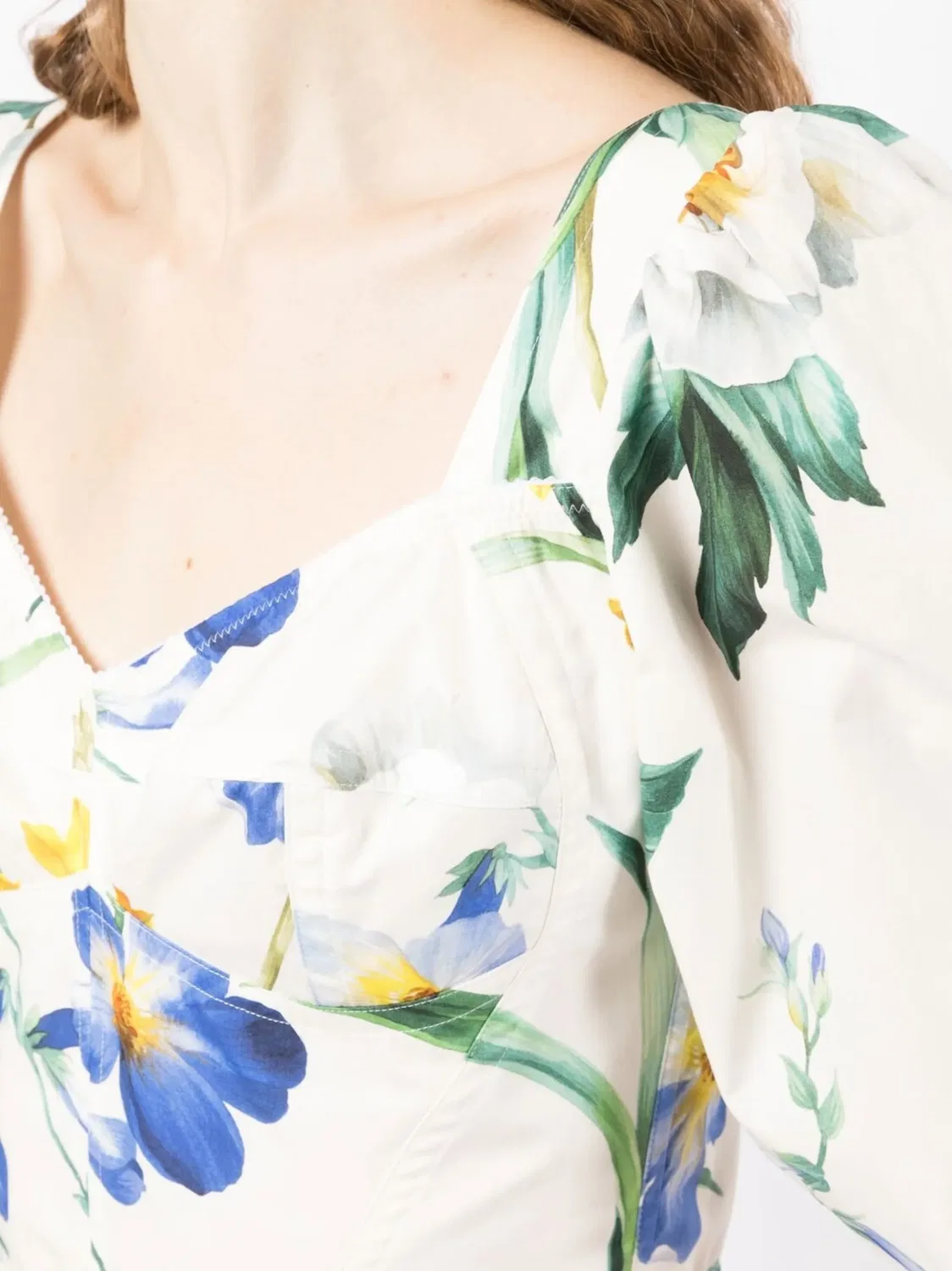 Блузка укороченная с цветочным принтом Dolce & Gabbana, белый — фото 2