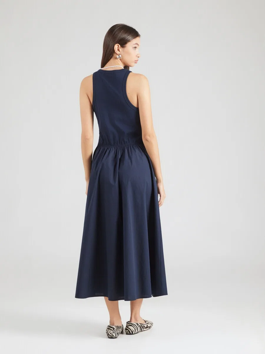 Платье TOMMY HILFIGER 'Gold-tone Button Sleeveless Maxi' темно-синего цвета — фото 4