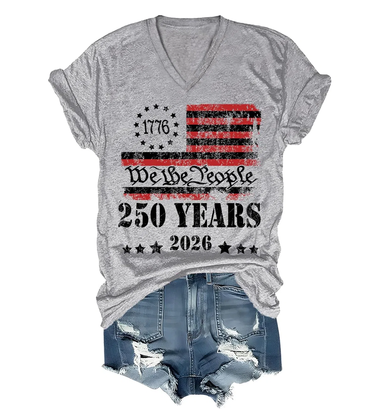 Женская футболка с принтом 250 Anniversary USA Shirt Vintage America Independence Day We The People 250th Anniversary Shirt Unisex, Grey