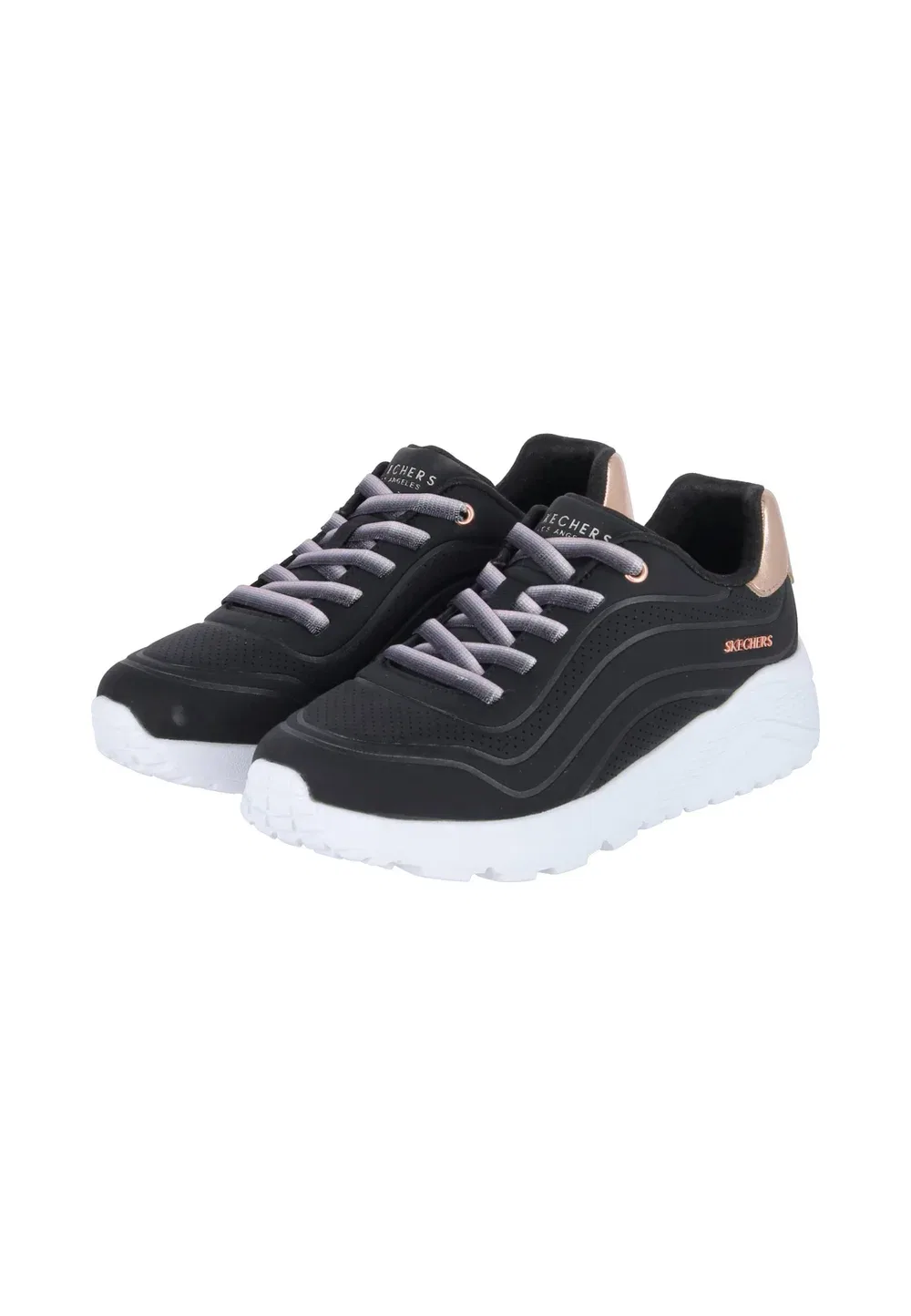 Кроссовки Uno Lite Skechers, Black Synthetic/ Trim — фото 2