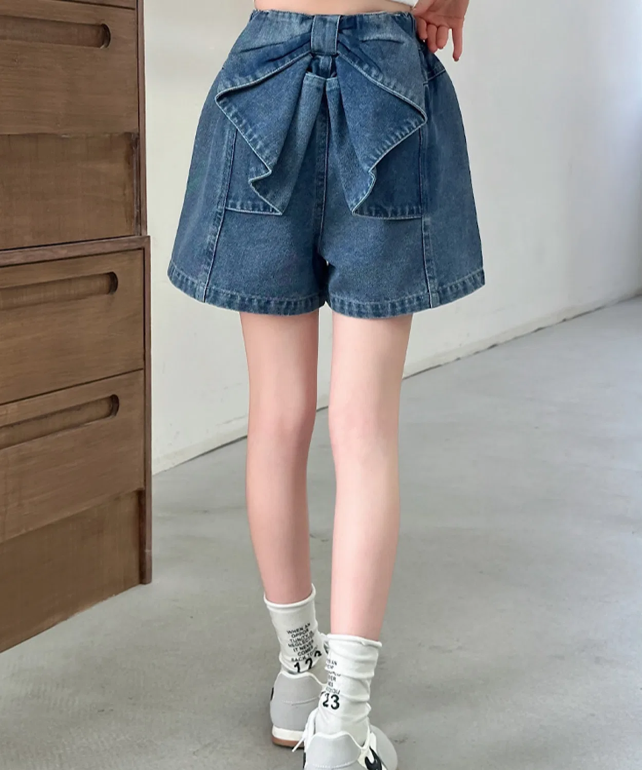 Детские джинсовые шорты с бантом lulunoix CERCA, Blue — фото 3
