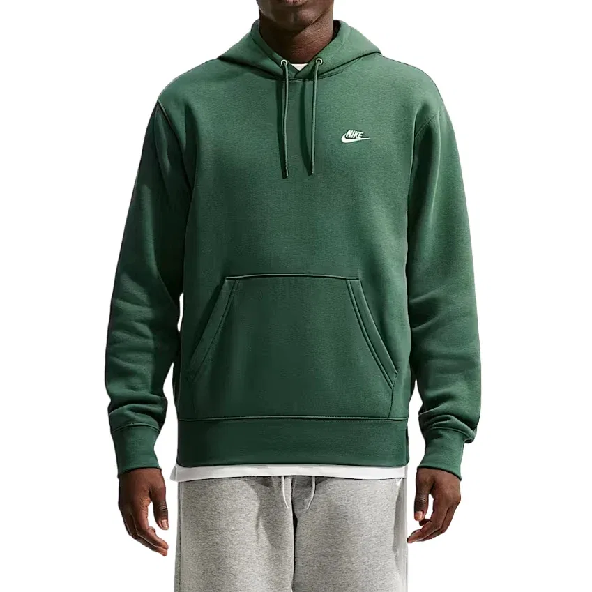 Мужское худи Nike Club Fleece с принтом, зеленый — фото 2