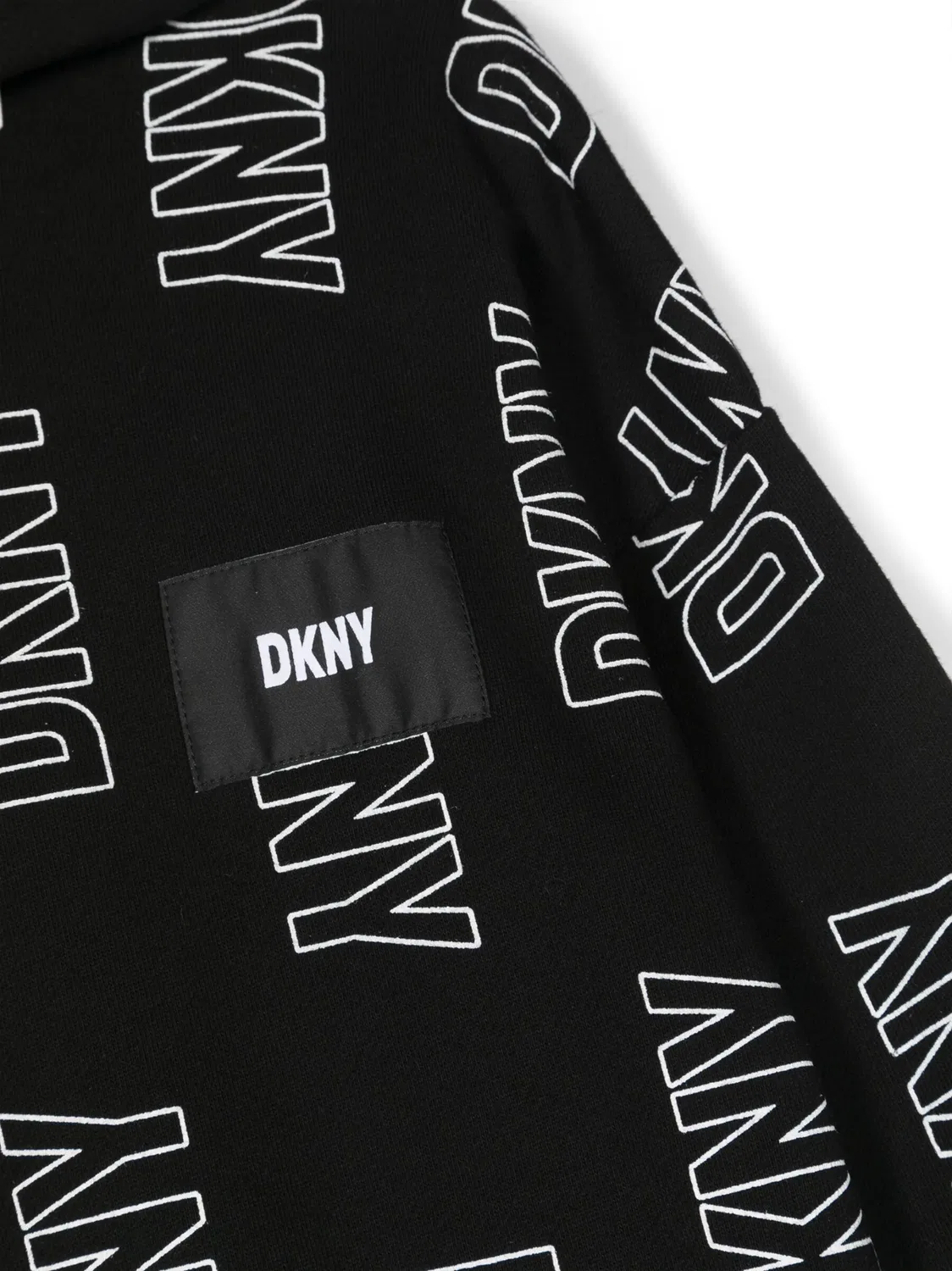 Платье с капюшоном и логотипом DKNY, черный — фото 3