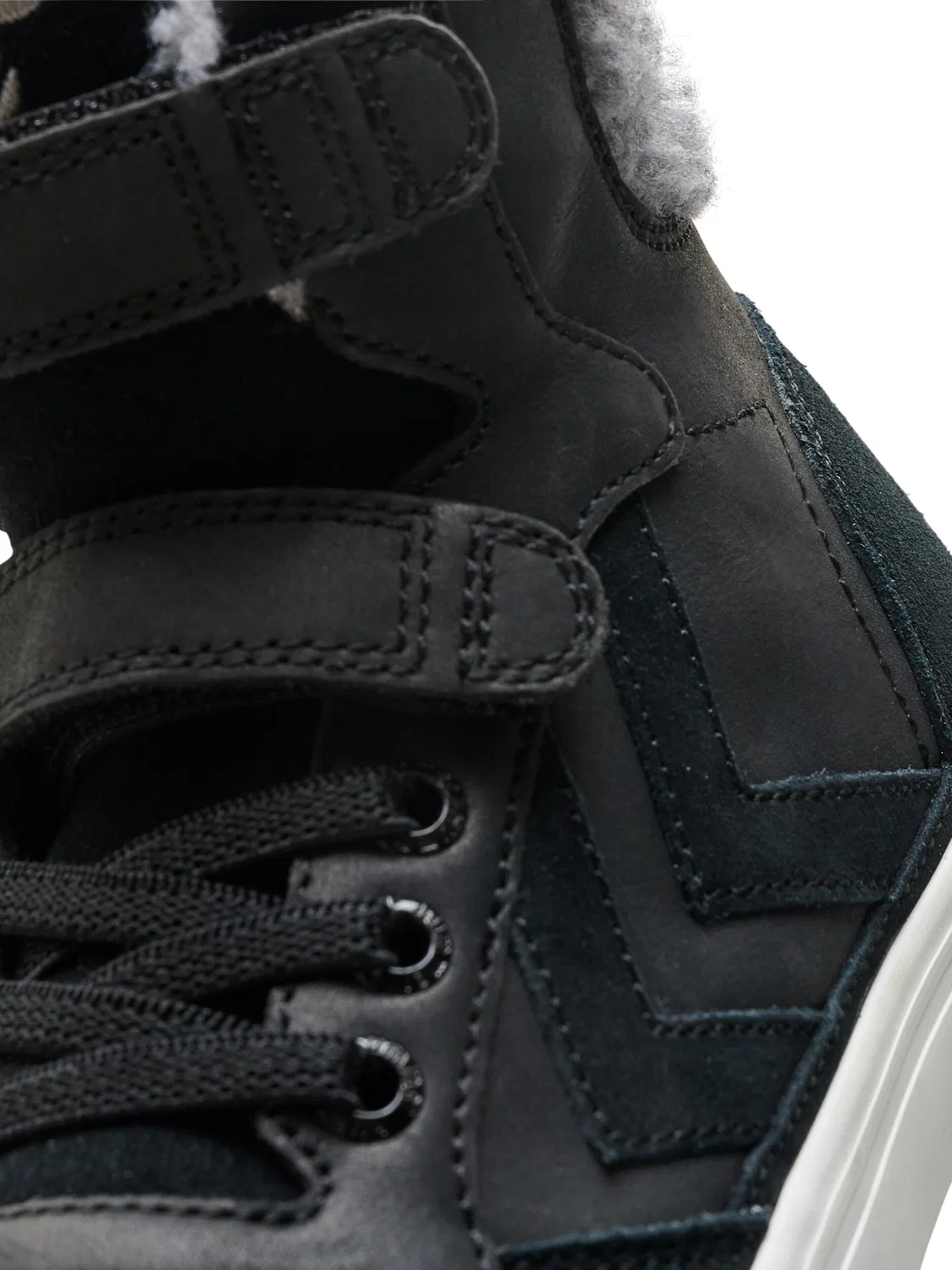 Детские ботинки из кожи с высоким берцем Stadil Winter High Jr Hummel, Schwarz — фото 3