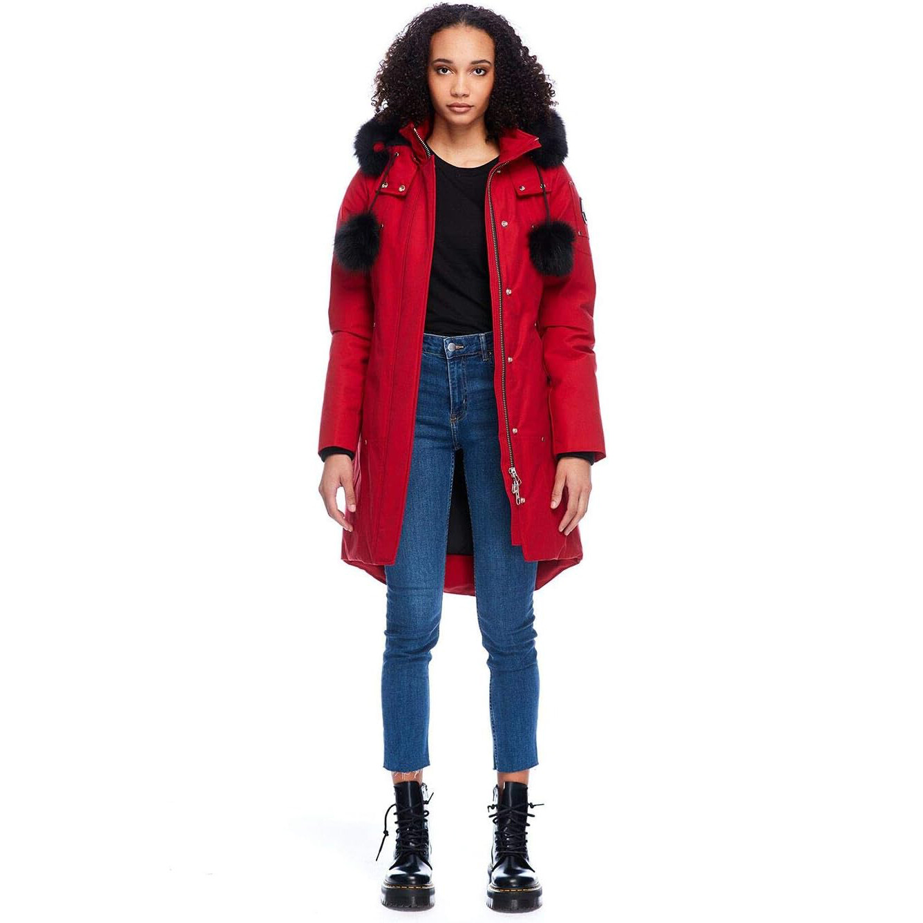 

Парка Moose Knuckles Stirling Shearling Neoshear, красный/черный
