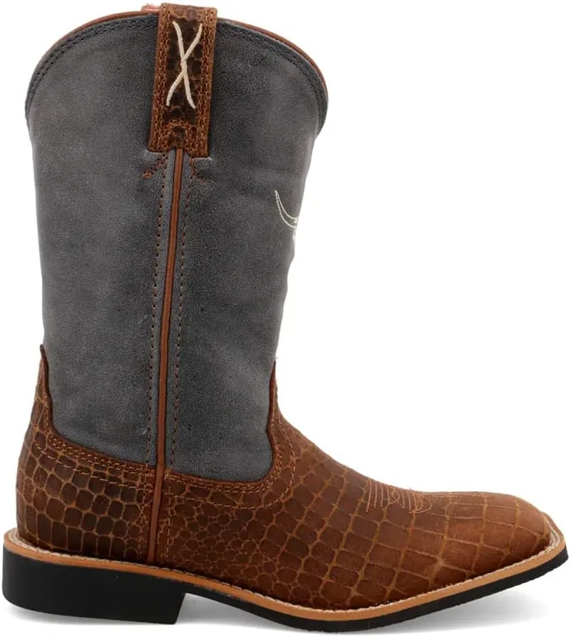 Детские сапоги для девочек с квадратным носком Top Hand Twisted X, Chocolate Dusty Blue — фото 2