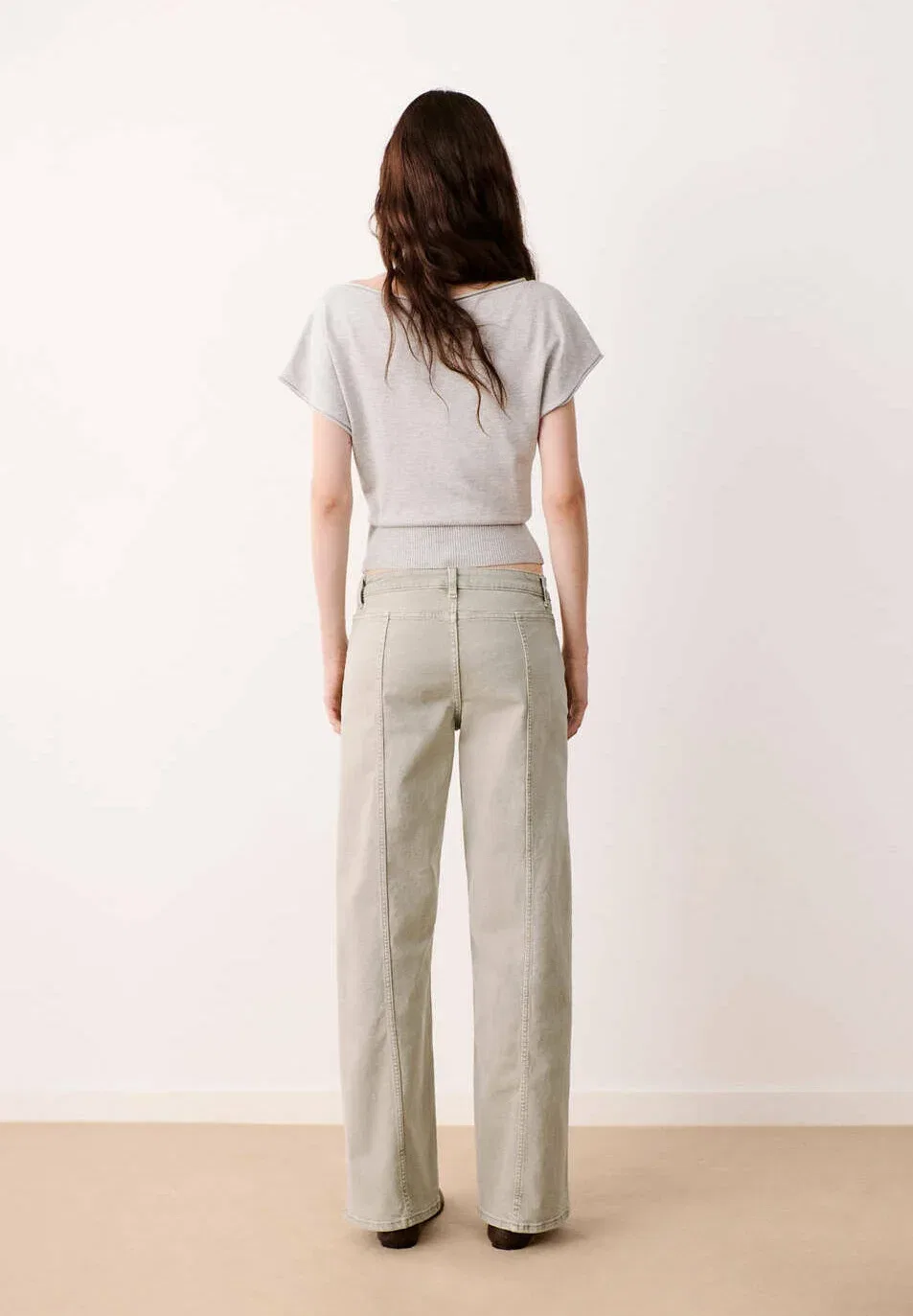 Подростковые джинсы свободного кроя Mango Kids, Khaki — фото 2