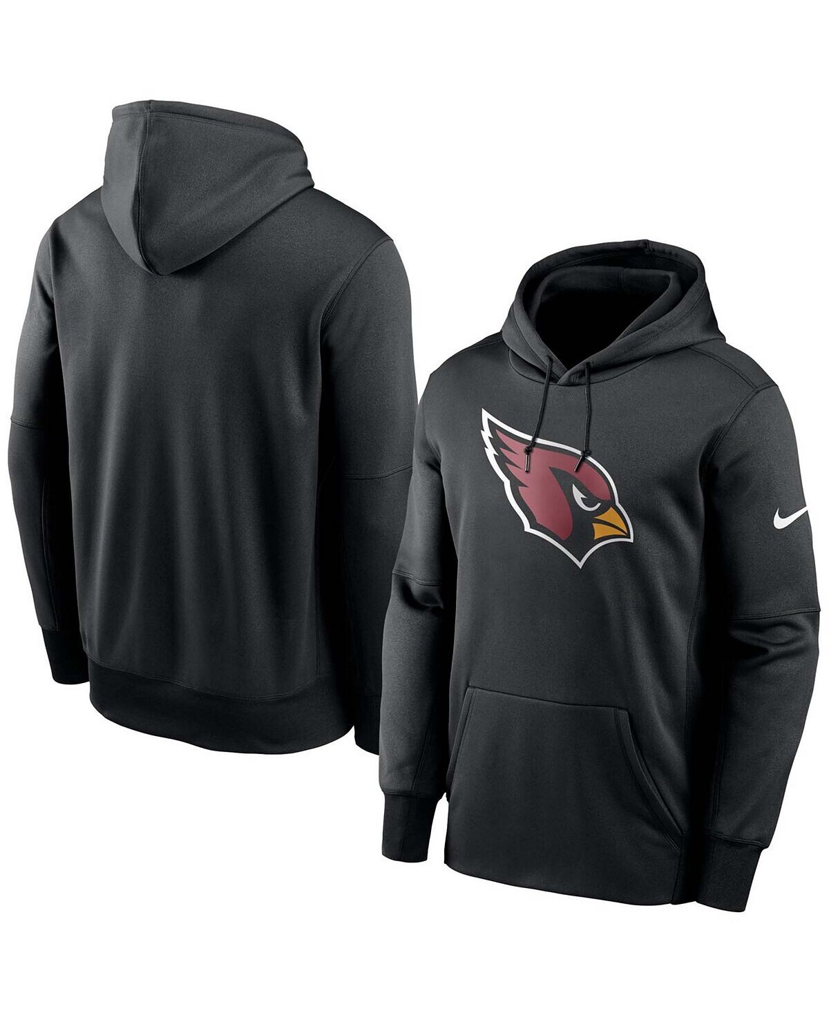 

Мужская большая и высокая черная толстовка с капюшоном arizona cardinals fan gear primary logo therma performance Nike, черный