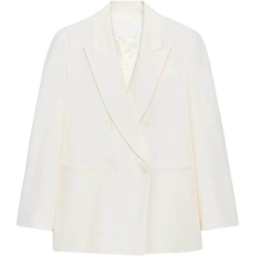 Женский деловой костюм с лацканами ZARA, Ivory