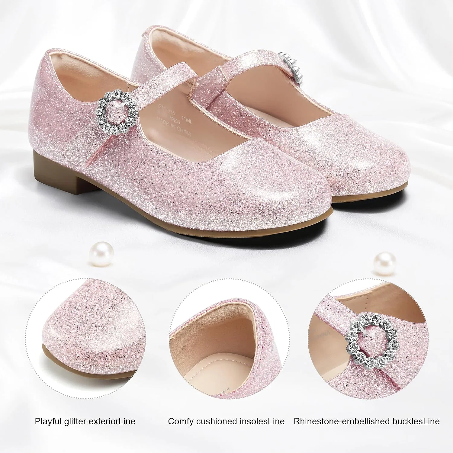Детские туфли для девочек с принтом Stelle, Blush Glimmer — фото 4