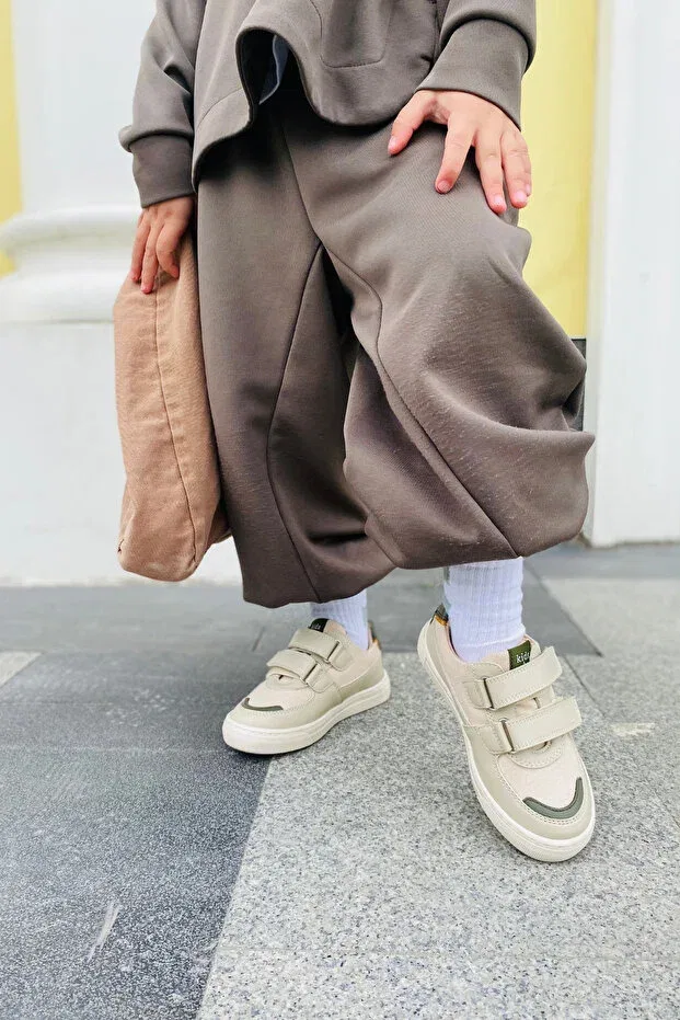 Детские туфли для мальчиков на липучке Honor Kids A More, Beige — фото 3