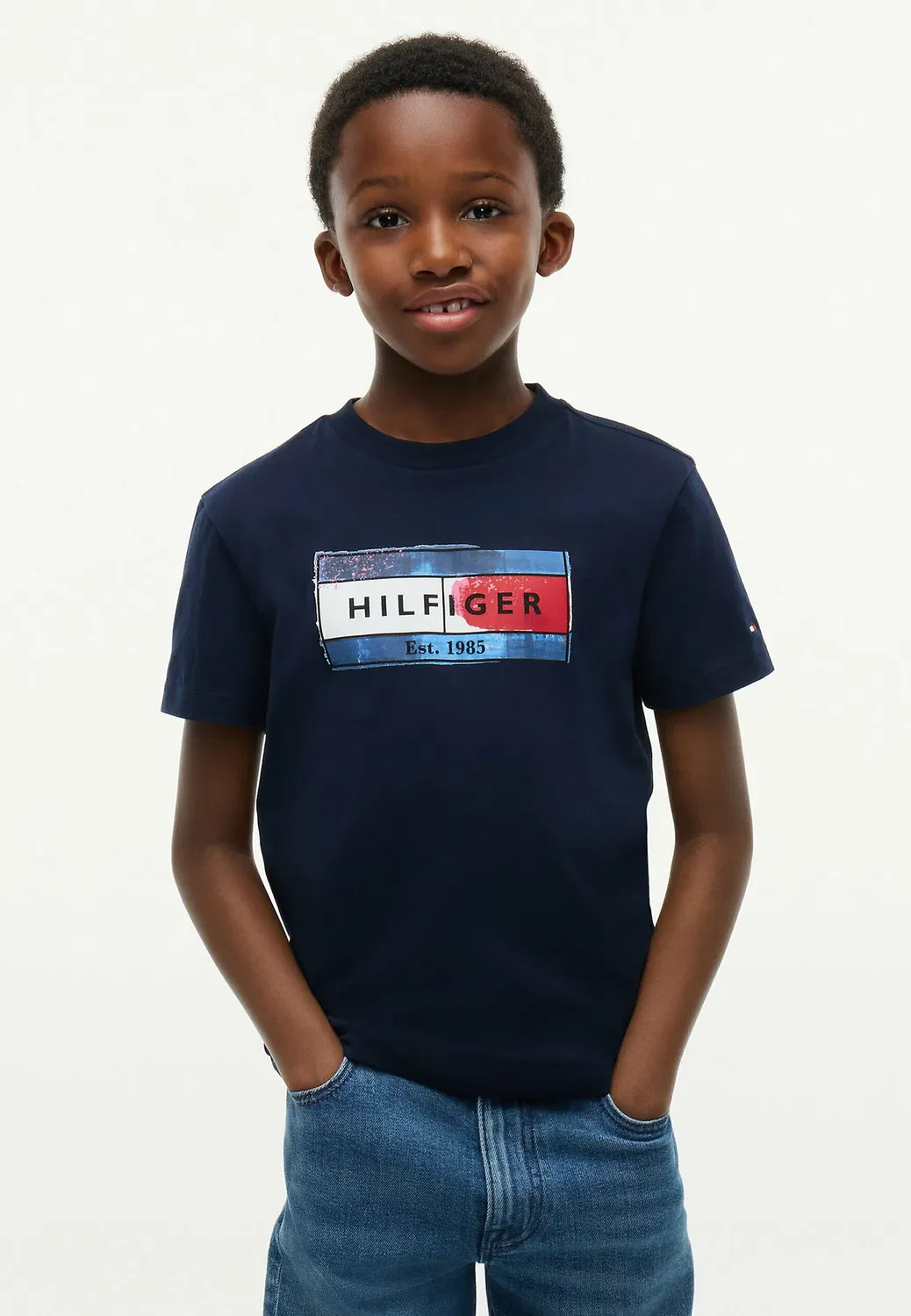 Футболка унисекс с принтом флага от Hilfiger Tommy Hilfiger, Dark Blue — фото 2