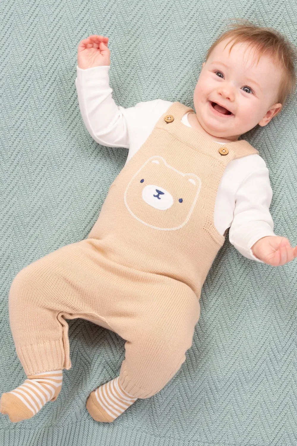 Детский вязаный комбинезон Baby bear Kite, Beige — фото 2