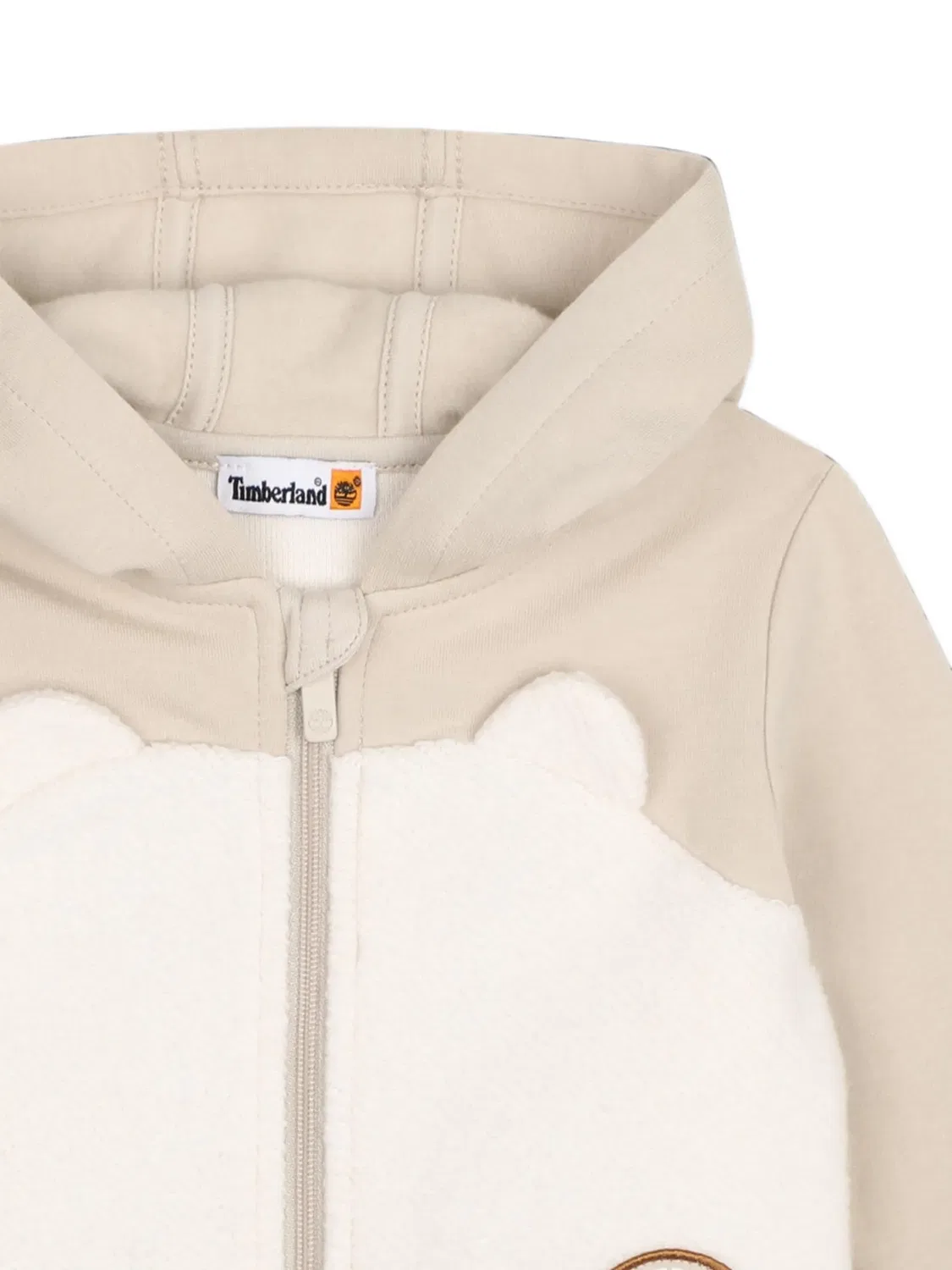 Худи на молнии Timberland Kids, нейтральные цвета — фото 3