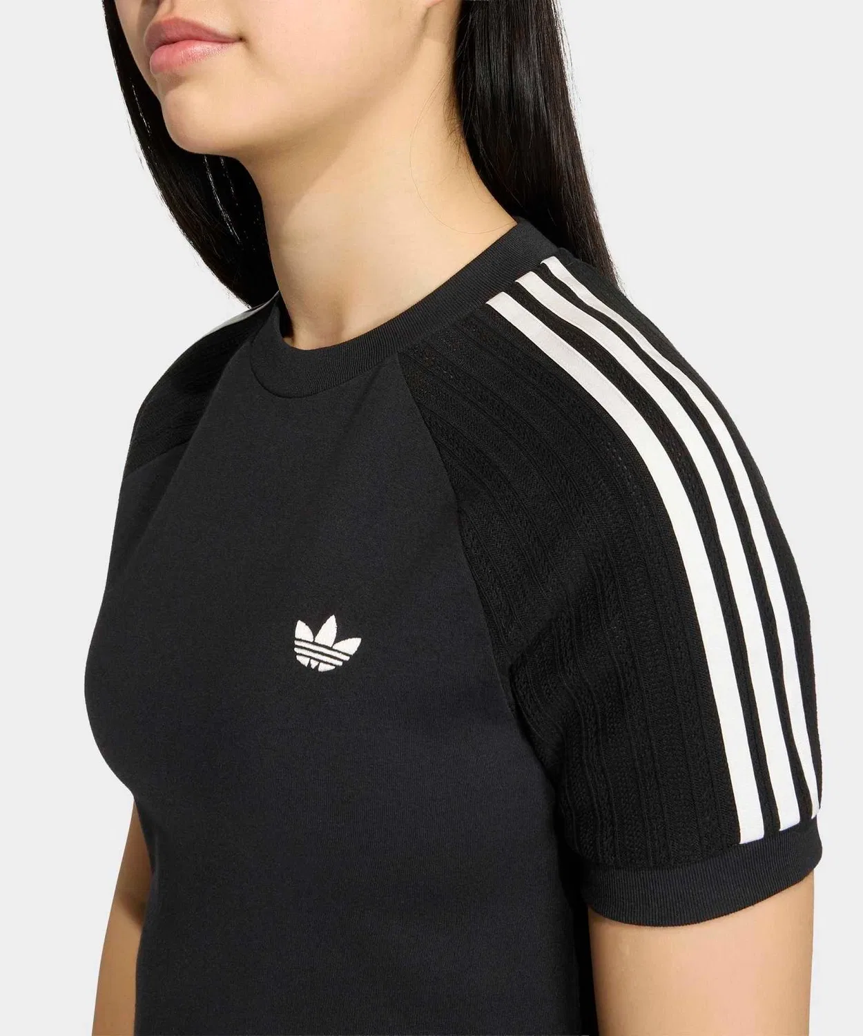 Детская футболка с длинным рукавомSlim Knit Three Stripes Adidas Originals, Black — фото 3