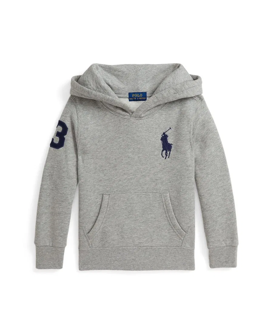 Детский худи из флиса Big Pony Fleece Hoodie Polo Ralph Lauren, Heather — фото 4