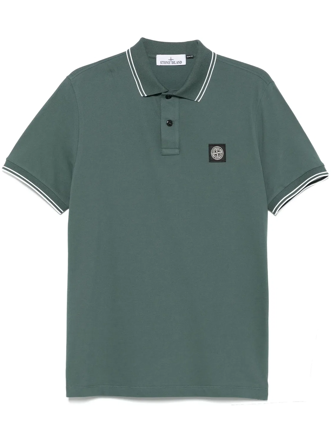 Поло из пике зеленое Stone Island, зеленый