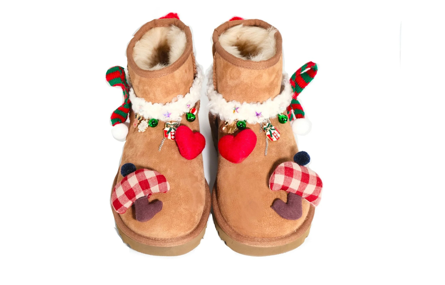 Угги UGG Classic Mini II с рождественским декором, коричневый — фото 4