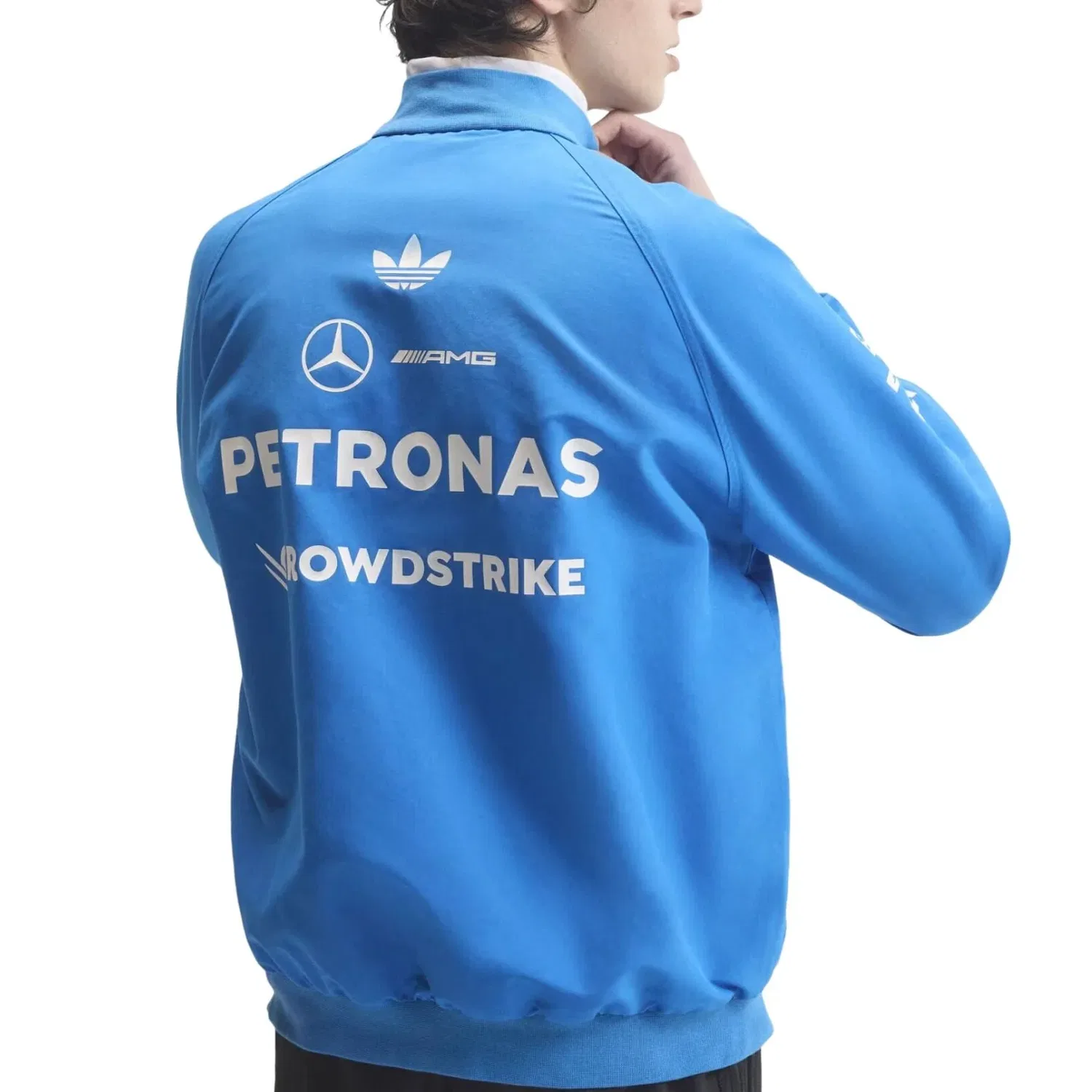 Мужская куртка-бомбер с принтом Blue Wonder Driver Harrington Adidas, синий — фото 3