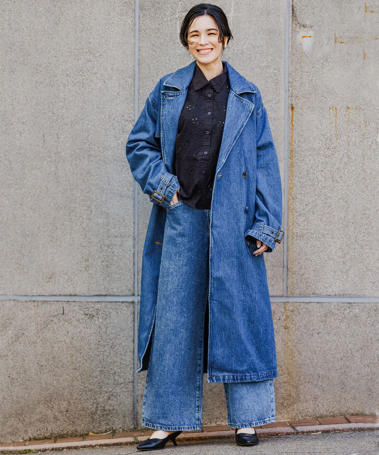 Женское демисезонное пальто-тренч с длинным рукавомLevi's, Dark Indigo Blue