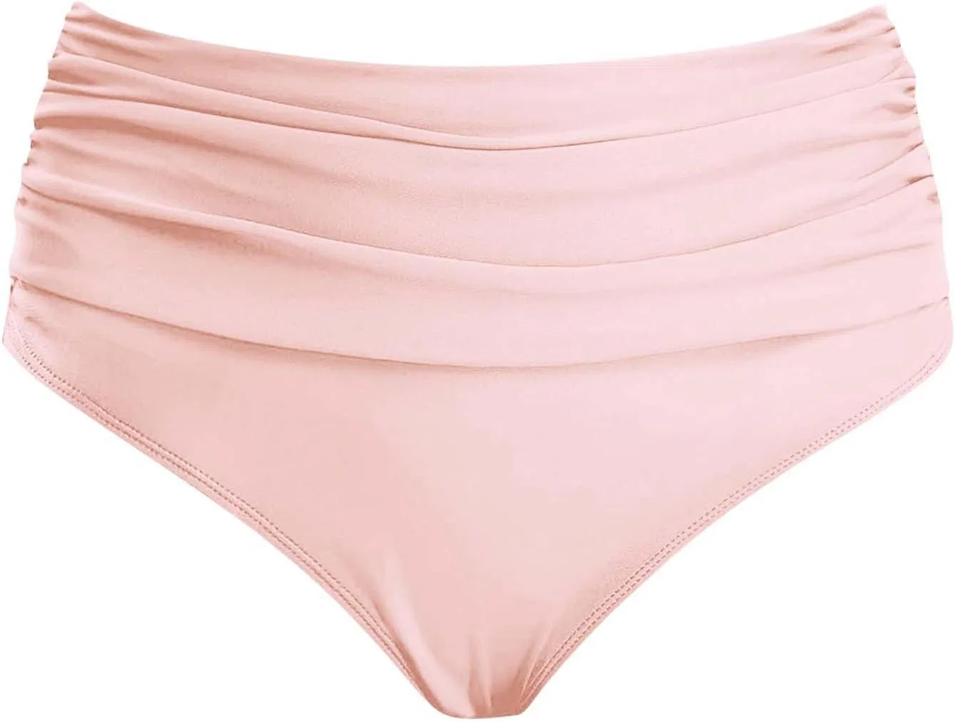 Женские бикини-шорты с высокой талией и драпировкой Generic, Light Pink — фото 3