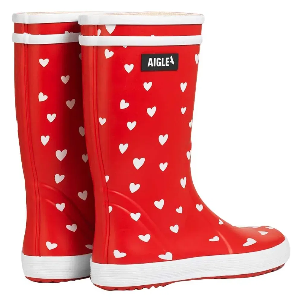 Детские сапоги резиновые с принтом Lolly Pop Play3 Aigle, Red — фото 3