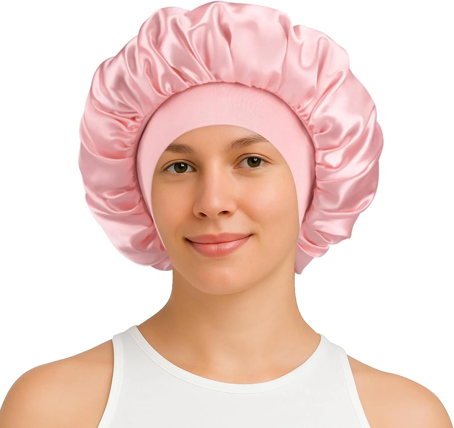 Шапочка для сна из сатина, NatureKess, 1 шт, Pink