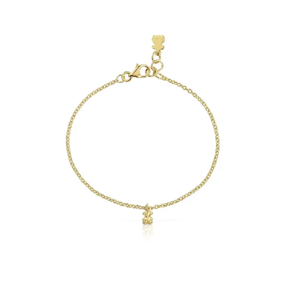 

Браслет Tous Curb Chain And Round Rings Bold Bear, серебро с золотым покрытием