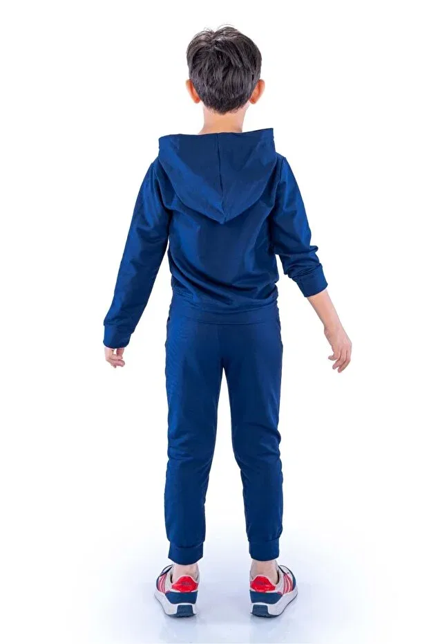 Детский спортивный костюм-двойка с капюшоном Minikadam, Navy Blue — фото 4