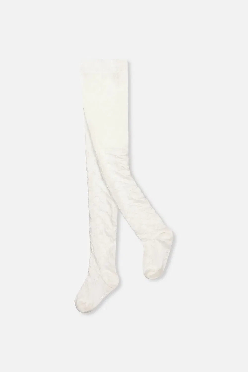 Детские колготки с фактурной вязкой Deux par Deux, Off-White
