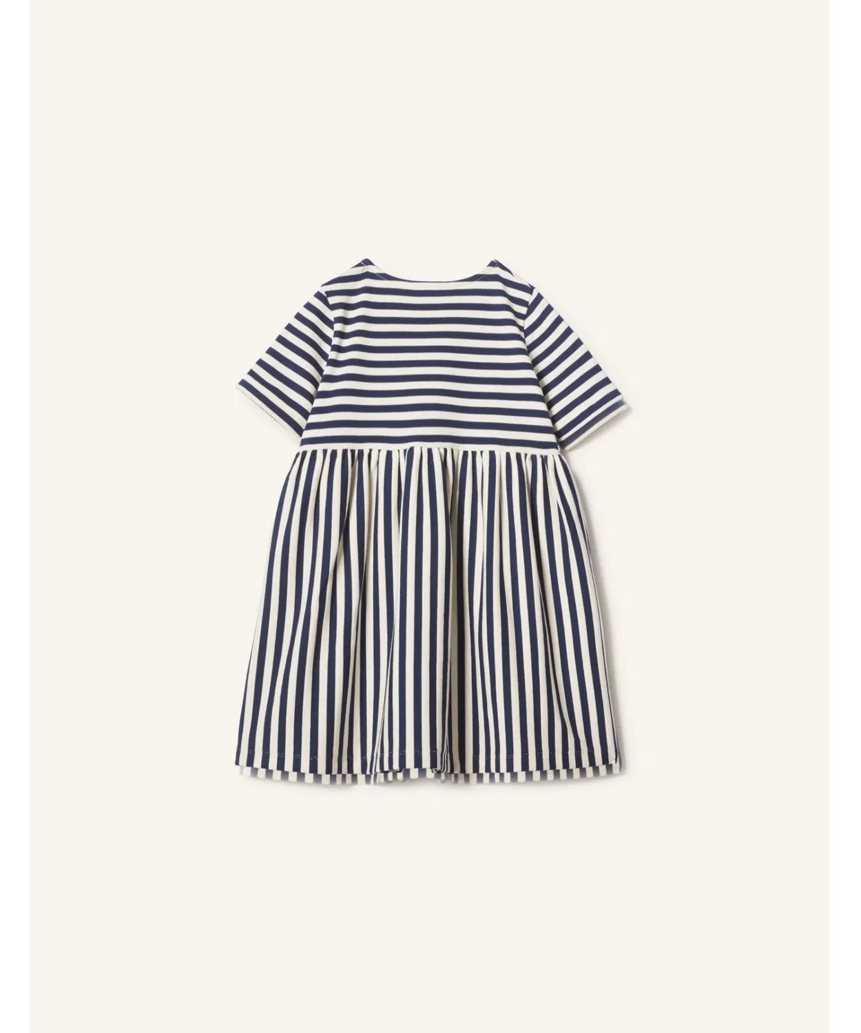Детское платье для девочек с длинным рукавомполо Maison Kitsune, White/Navy — фото 3