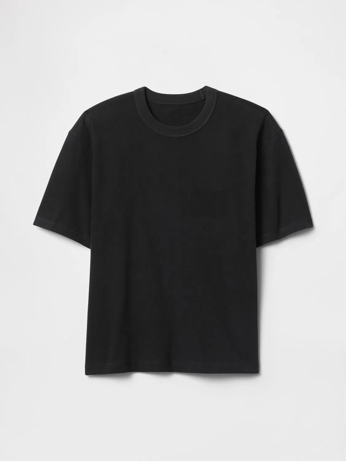 Футболка свободного кроя Gap Heavyweight Boxy, черный — фото 4