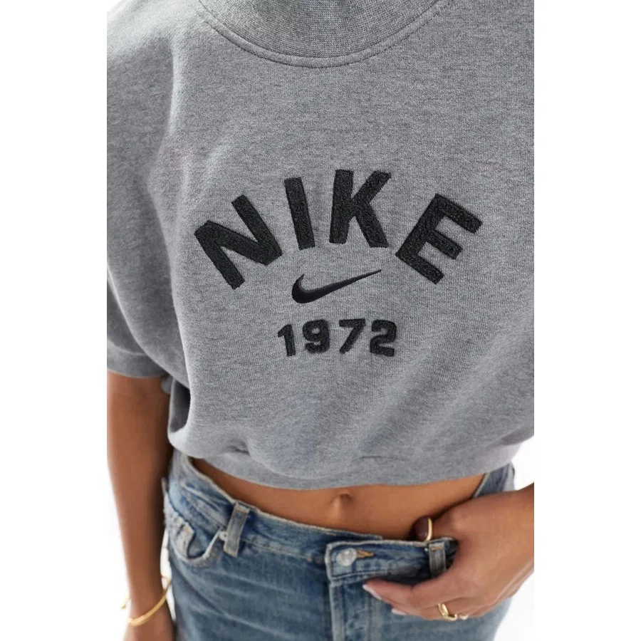 Женский свитшот с коротким рукавом Nike Sportswear Collection SS Fleece Crew, Молочный — фото 3