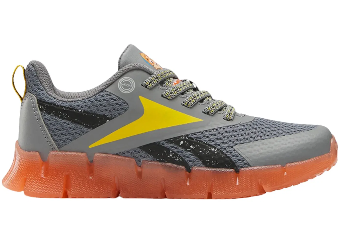 Детские кроссовки с подсветкой Zig 'N' Glow Reebok, Grey/Orange/Yellow