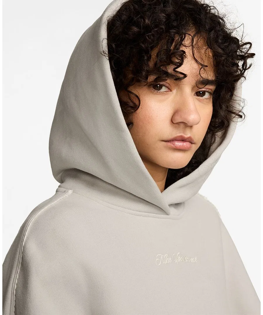 Женский худи оверсайз из флиса с декоративной отделкой Nike Studio, Cream II/Sail/Cream II — фото 2