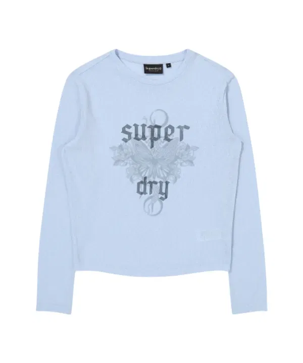 Футболка с длинным рукавом Indie Slouch, Superdry, серо-голубой