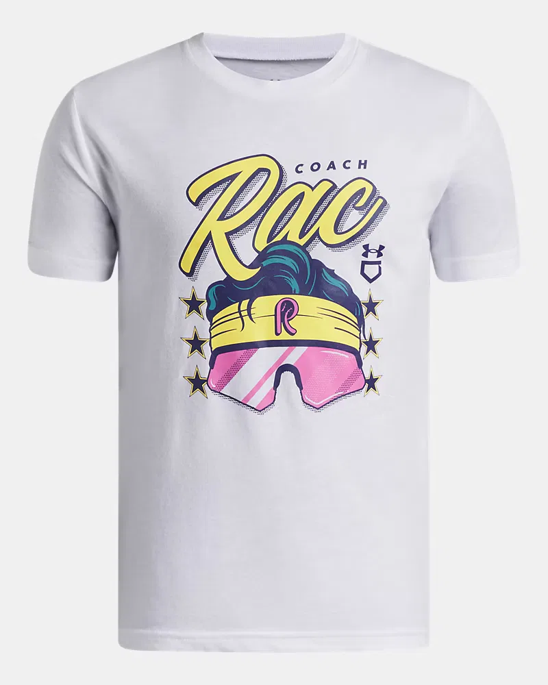Футболка с коротким рукавом для мальчиков с защитой от запаха Coach RAC UnderArmour, White/Fresco Blue