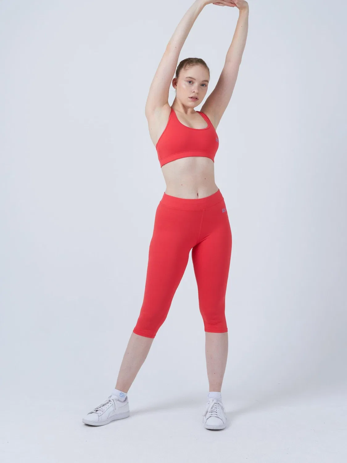 Узкие леггинсы Sportkind 3/4 Sport Leggings персикового цвета