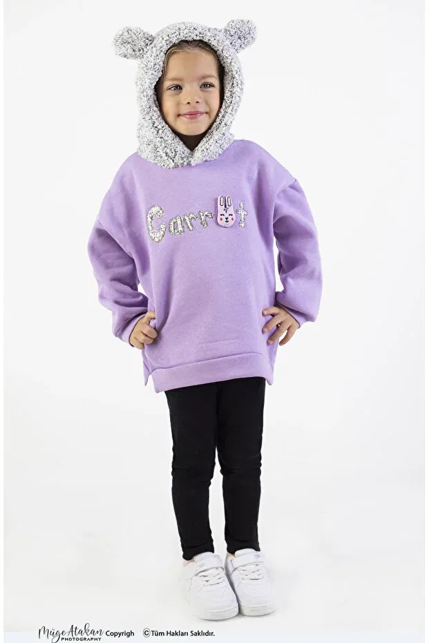 Детский комплект для девочек с вышивкой Basics Harika Kids, Lilac — фото 3
