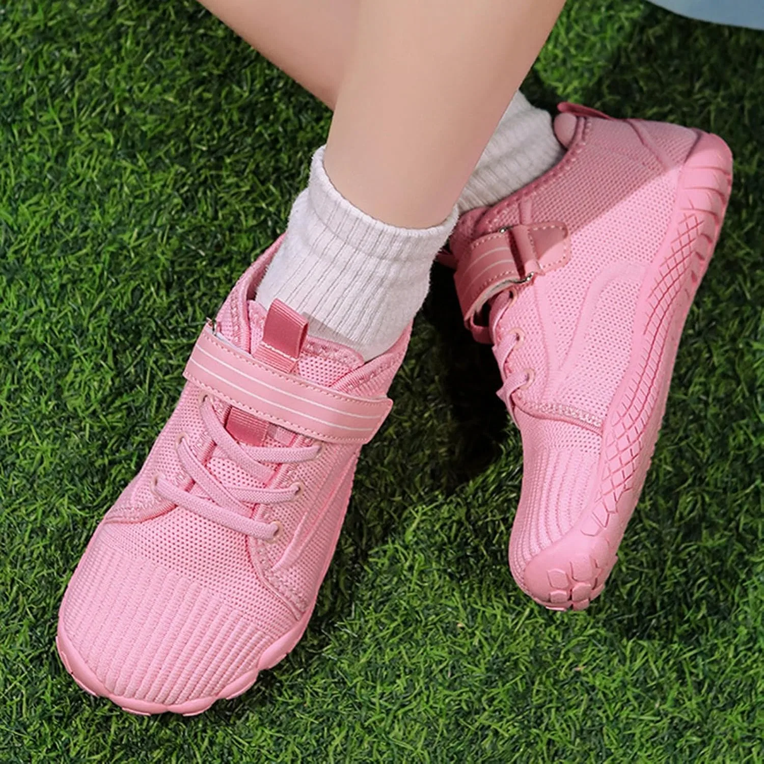 Детские дышащие кроссовки из сетки для девочек, Pink — фото 4
