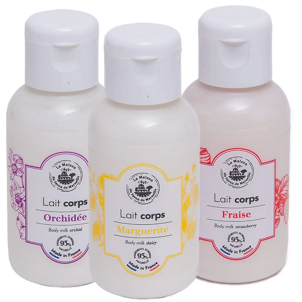 Лосьон для тела La Maison du Savon de Marseille, Travel Set 3x50ml, Daisy, Orchid, Strawberry