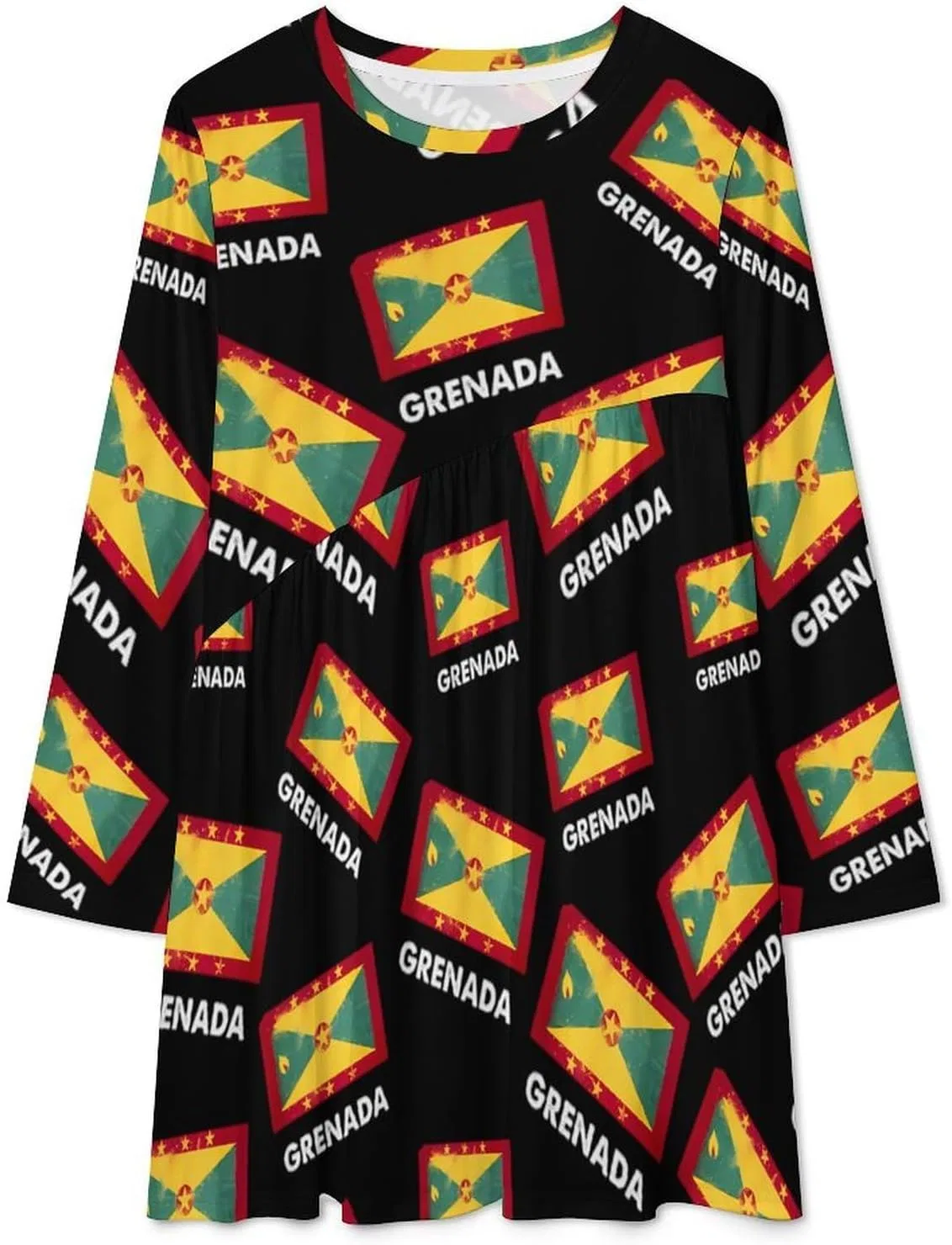 Женское платье-свитшот с флисовыми рукавами Grenada Flag, Style-38 — фото 2