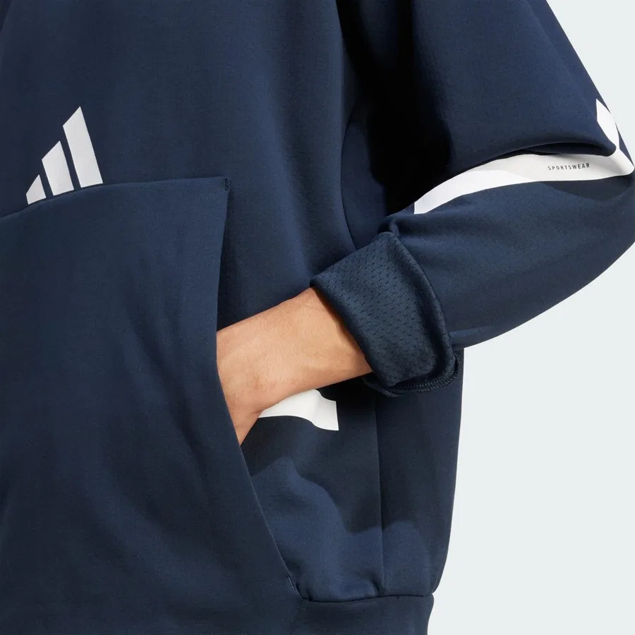 Мужской свитшот с капюшоном Loose Fit Z.N.E. HD adidas, Синий — фото 4